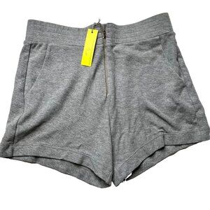 NEW Enza Costa Shorts Womens Size Small Gray Cotton Cashmere Zip Front Hot Pants